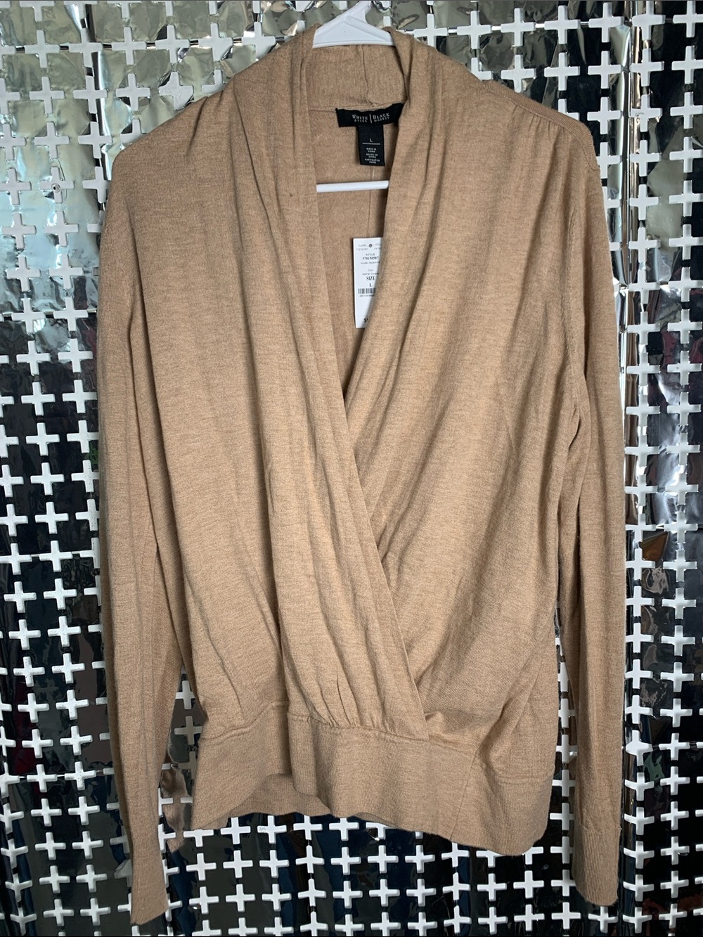 White House Black Market Camel Wrap Pullover Cardigan